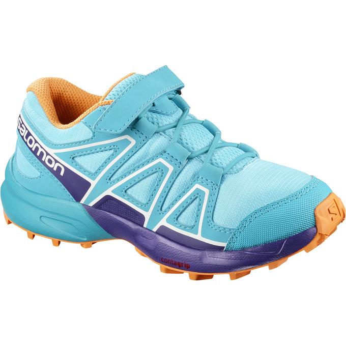 Zapatillas Trail Running Salomon Niños Turquesa Claro - Salomon Argentina SPEEDCROSS BUNGEE K ,97348